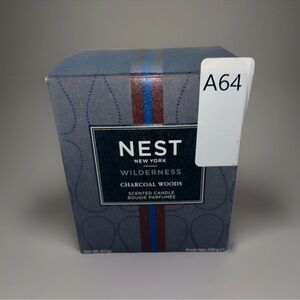 NEST Fragrances Charcoal Woods Scented Candle - Gray with Blue and Brown Stripes